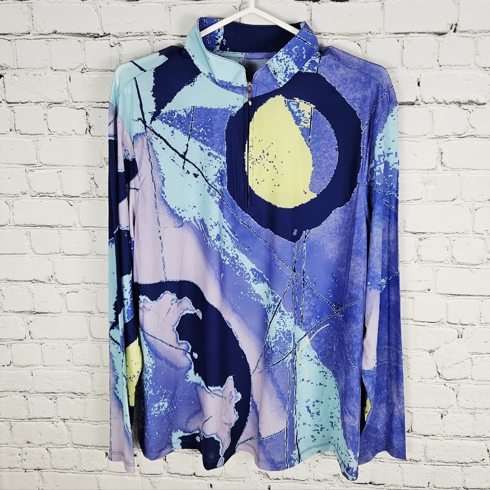 JAMIE SADOCK | ¼ zip mock neck long sleeve solar polo sunsense golf top